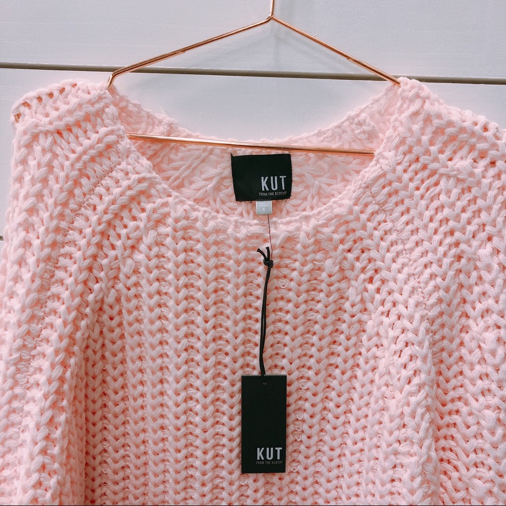 KUT Page Chunky Crewneck Sweater in Blush